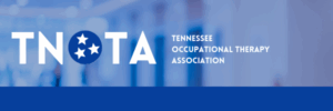 Tennessee Occupational Therapy Association Logo, the letter "O" is stylized with three stars